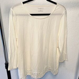 Talbots Ivory Long Sleeve Top